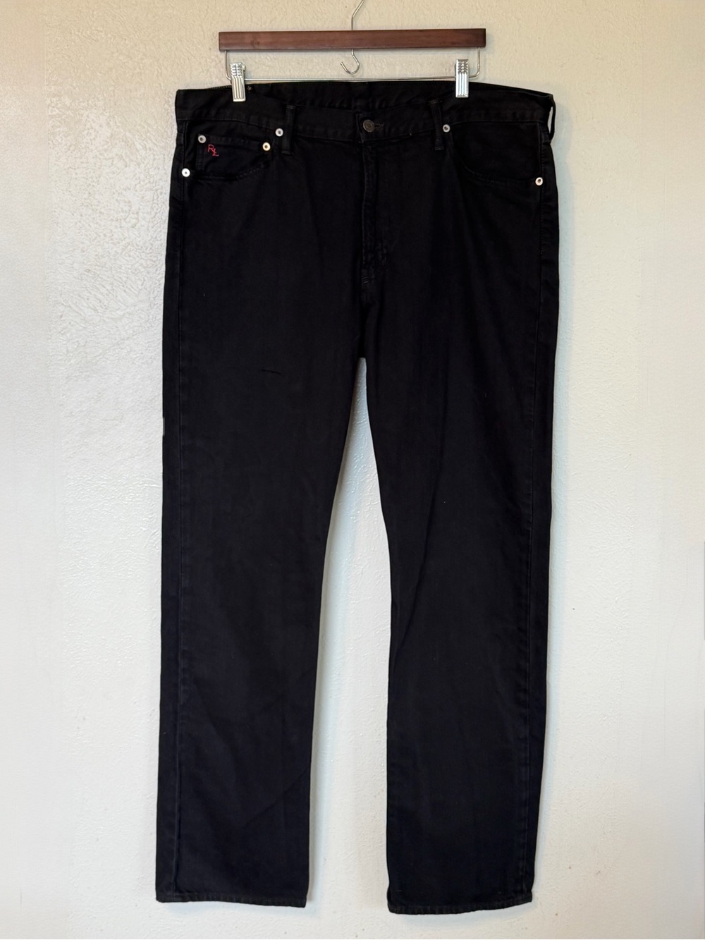 RL Polo Ralph Lauren Classic 867 Hudson Black Denim Bootcut Jeans Sz 38X34 Men’s